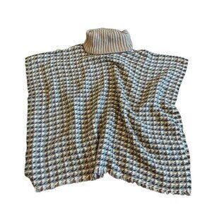 Fraas The Scarf Company Turtleneck Shawl Stretch Plaid Fringe One Size NWT